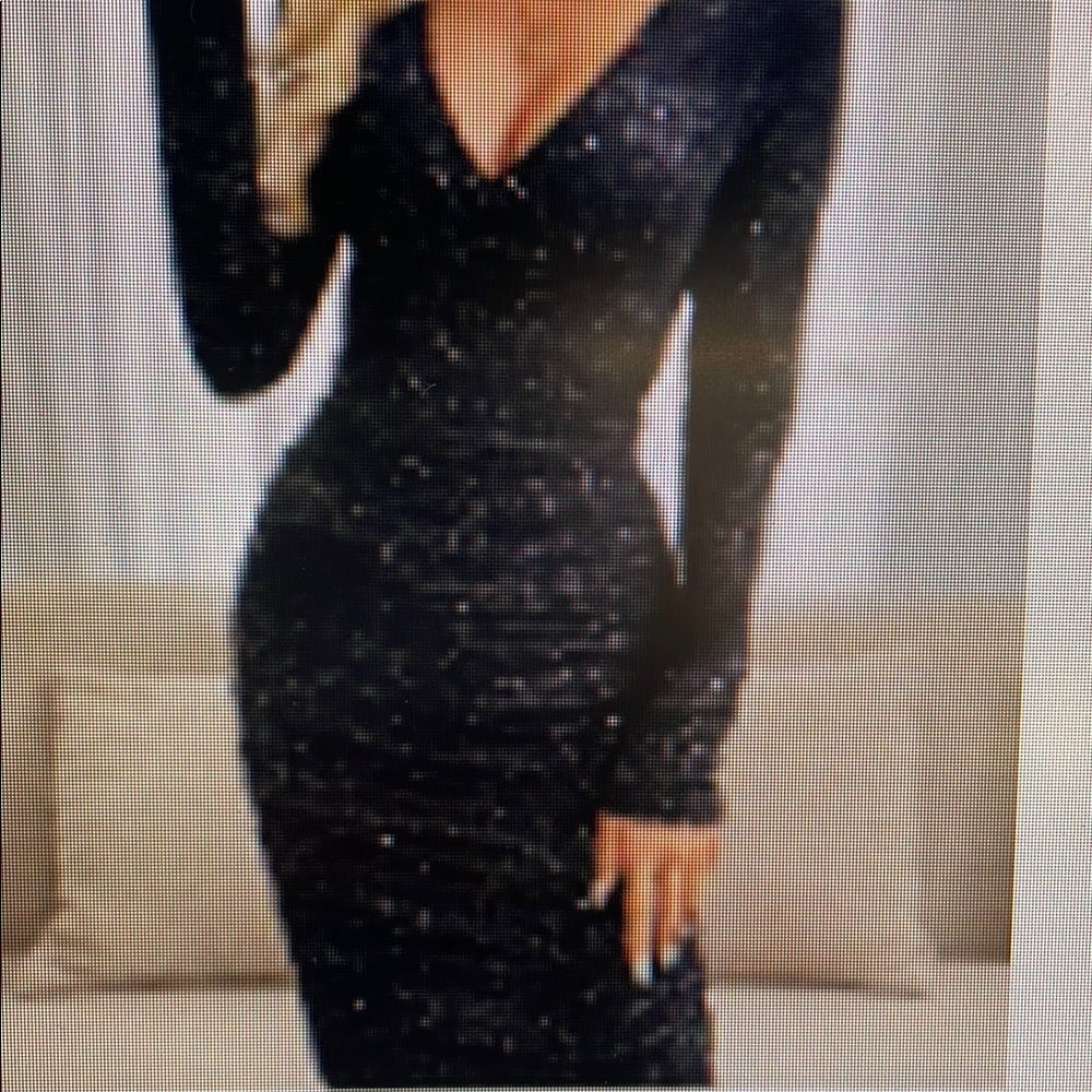 Chic Black Glitter Gown
